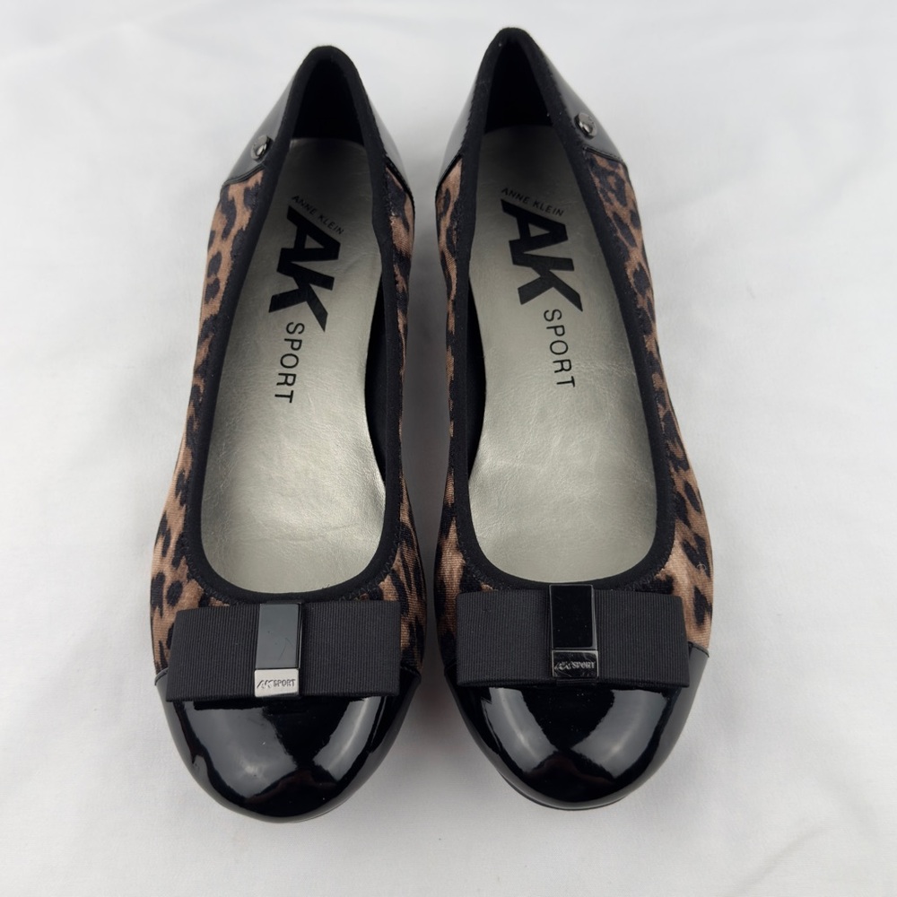 Anne Klein Leopard Print Flats with Black Trim